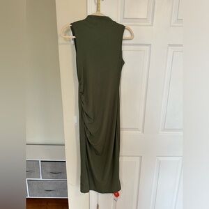 Long army green women’s work dress from Cider